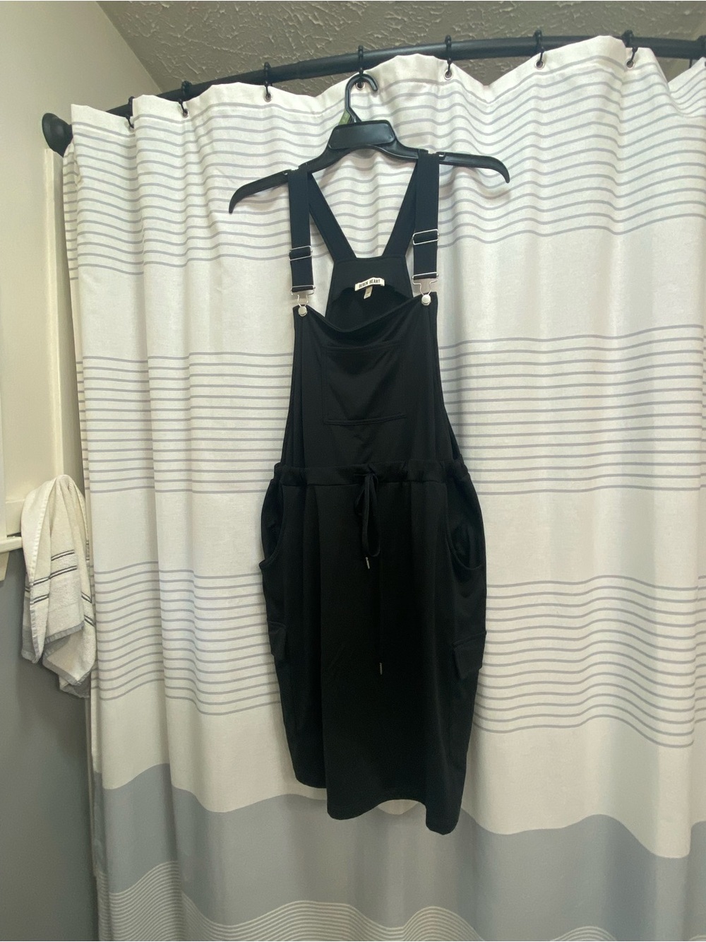 Derek Heart Black Overall-Style Jumper Dress
